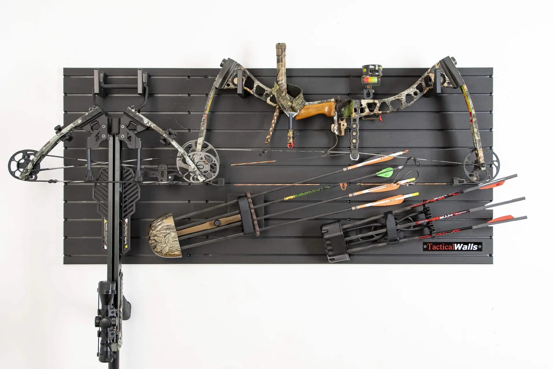 ModWall Archery Pack mounted with bow and arrows