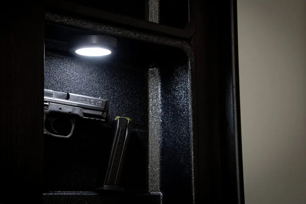 wireless motion sensor LED light installed in concealment furniture
