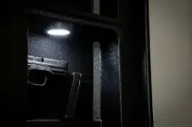 wireless motion sensor LED light installed in concealment furniture
