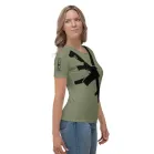 casual women’s shirt featuring KR design