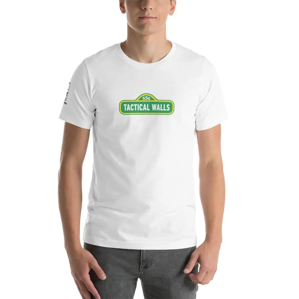 Sesame street graphic shirt on model