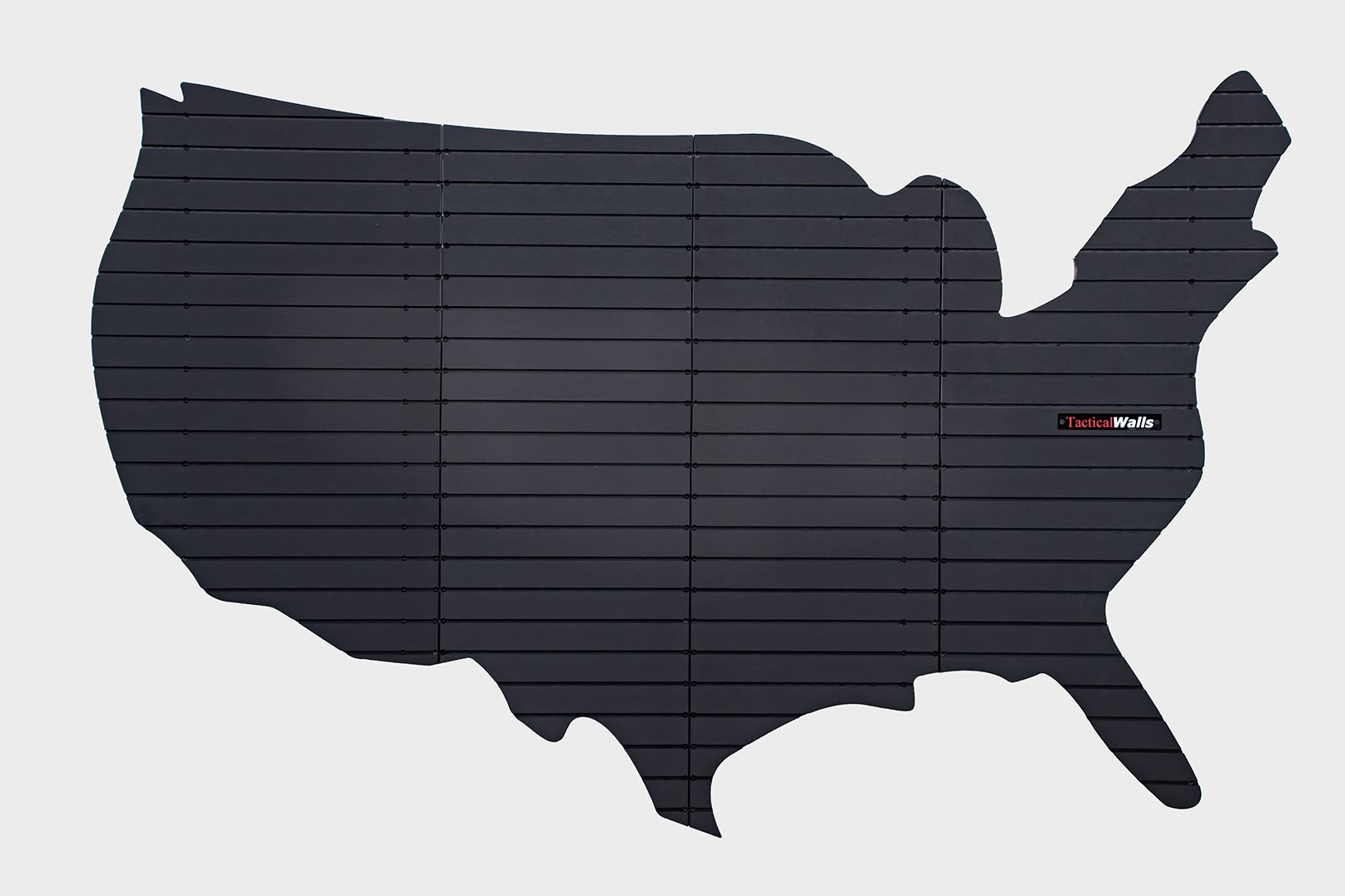 United States of Awesome ModWall Panels USA gun wall panels assembled to form the United States shape