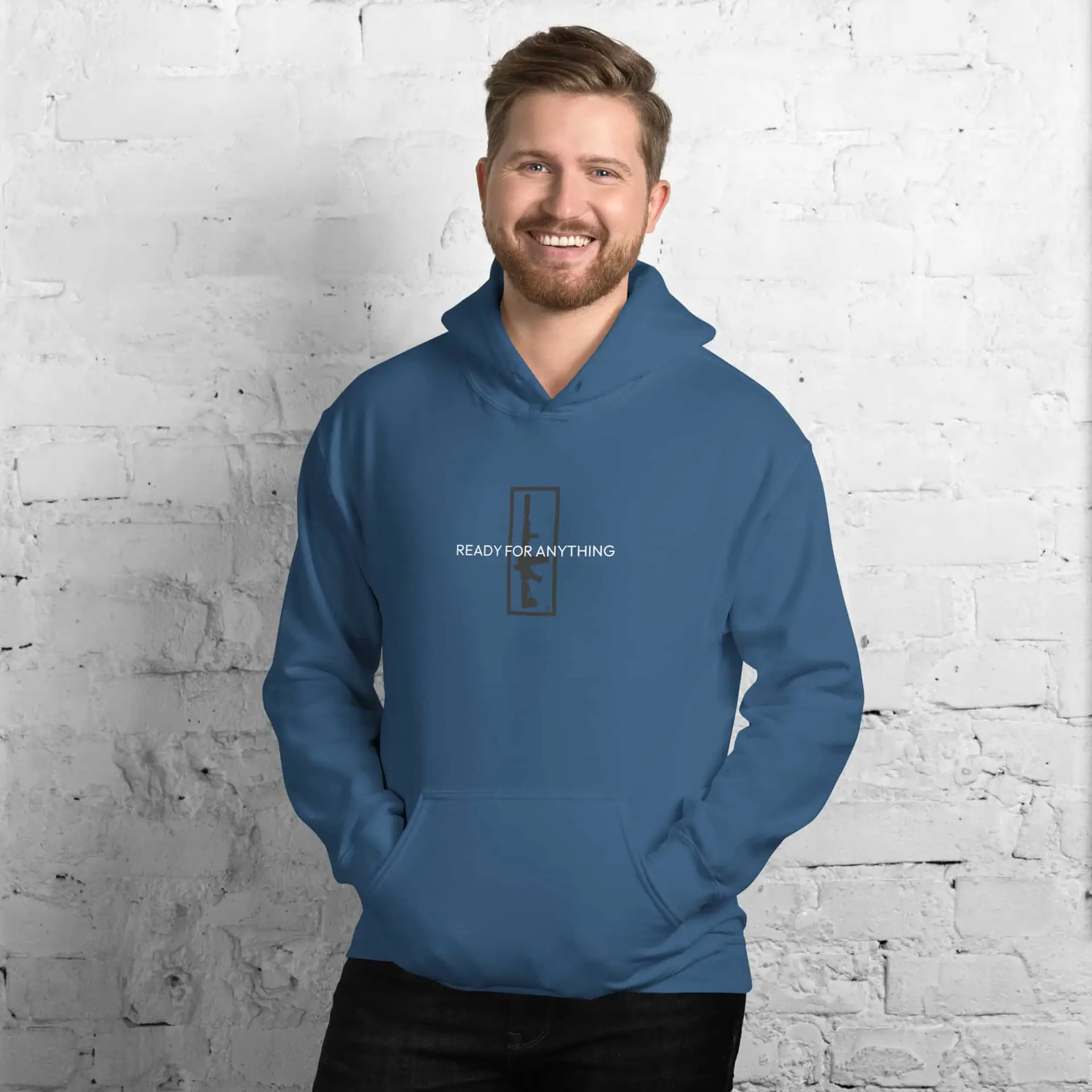 Ready For Anything Ready for anything hoodie with front graphic