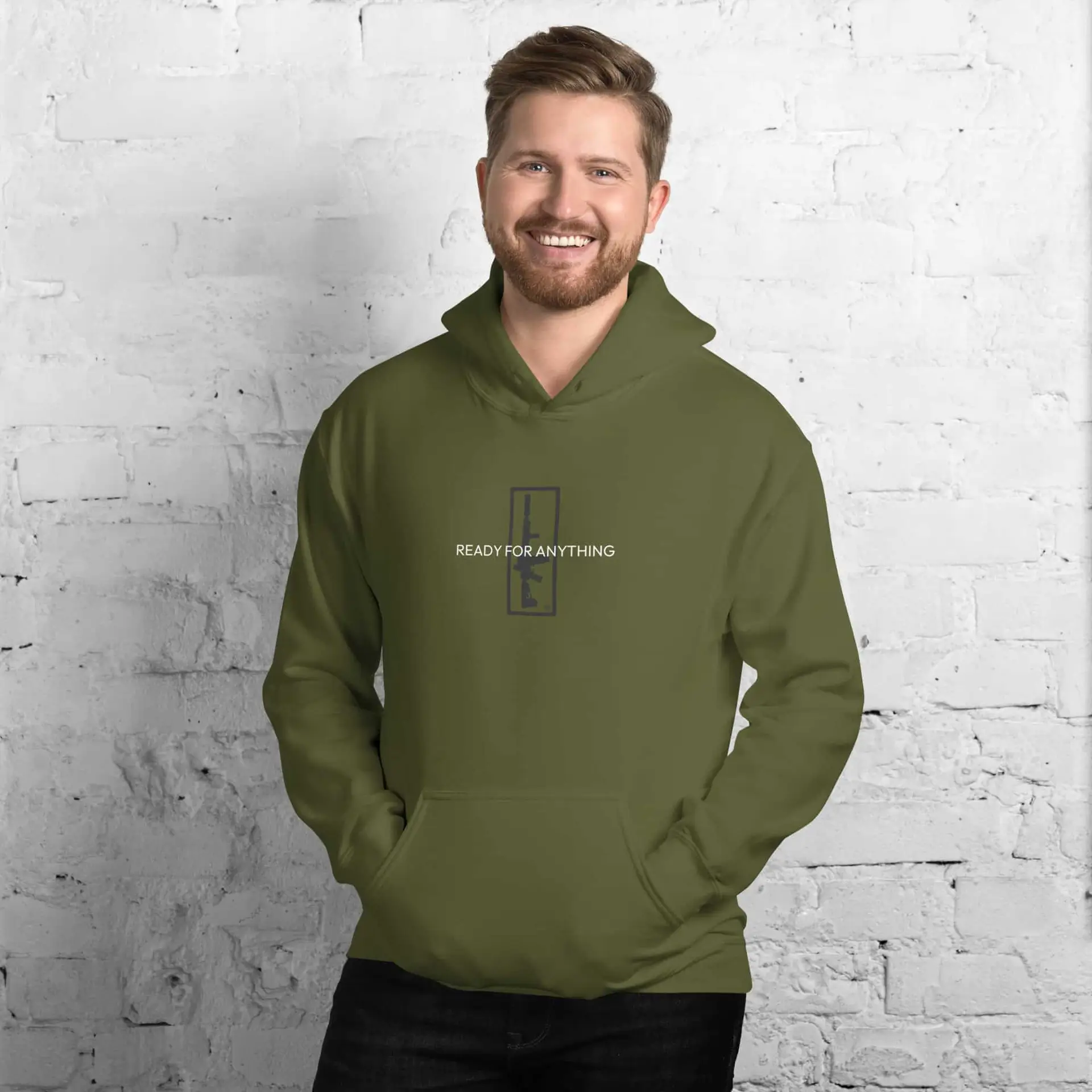 Ready For Anything Ready for anything hoodie with front graphic