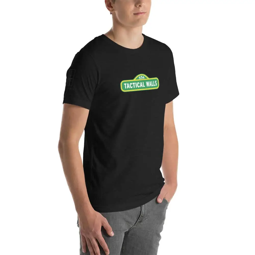 Tactical Walls™ In Sesame Street Sesame street graphic shirt on model