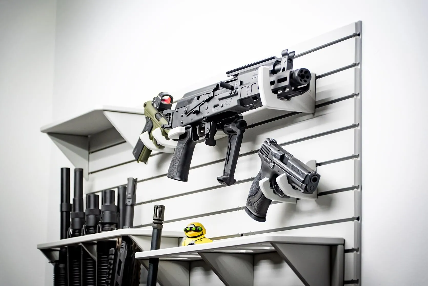 ModWall Grey Handgun Rack Grey Horizontal Rack
