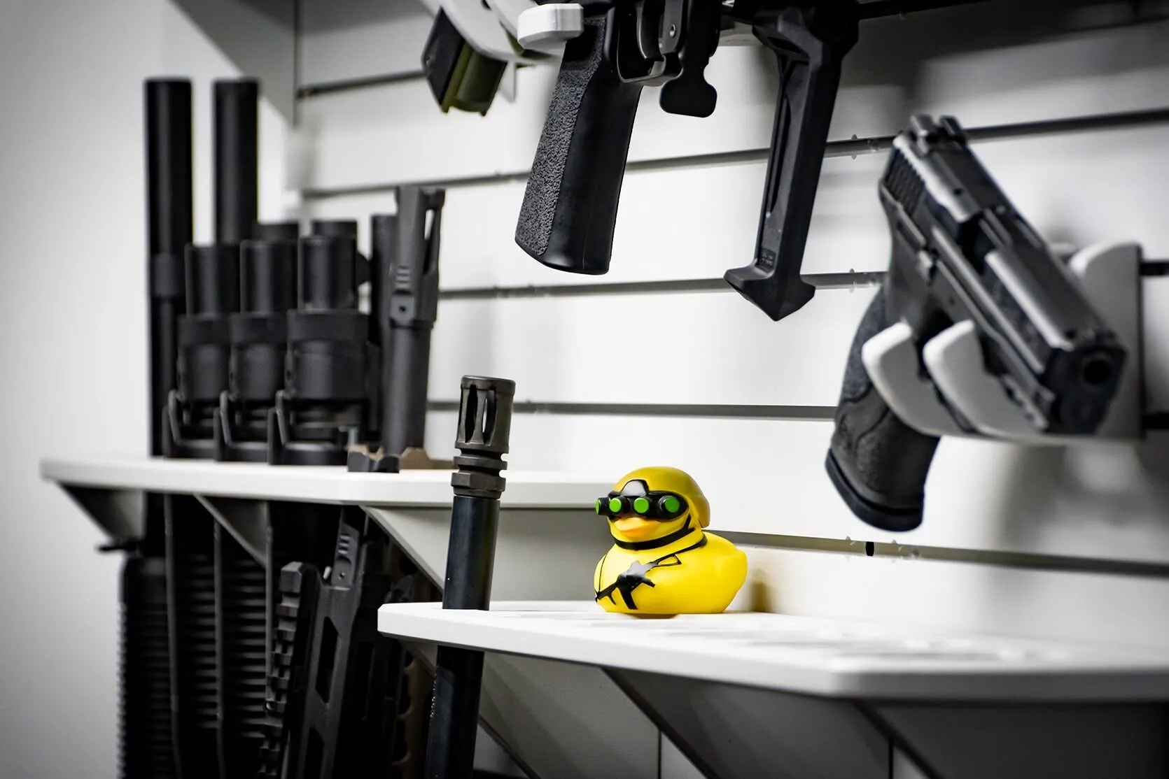 ModWall Grey Handgun Rack Grey ModWall Flat Shelf