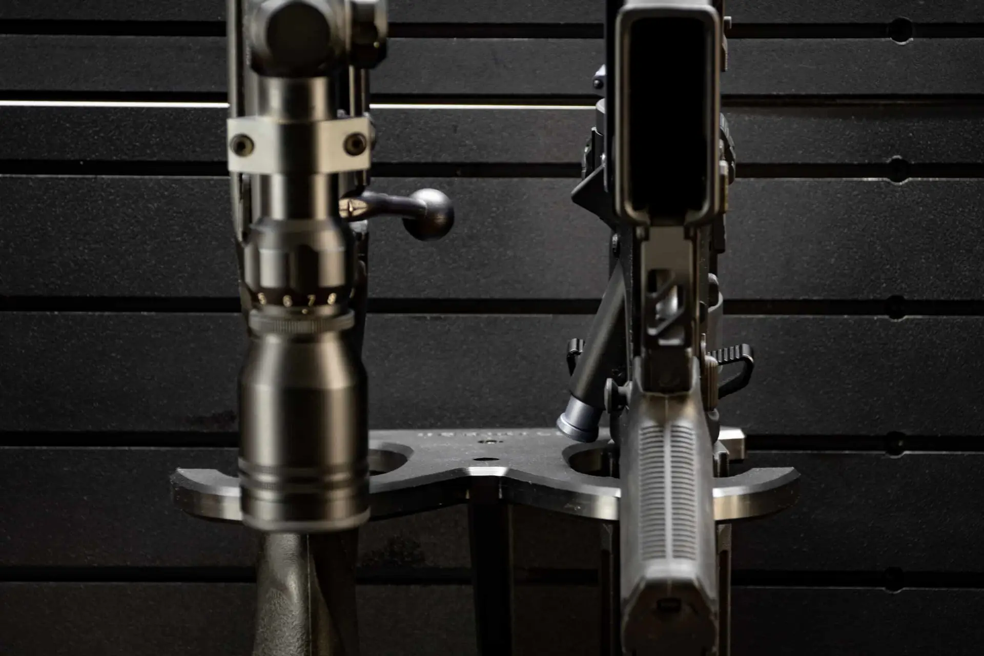 ModWall Vertical Dual Rifle Rack firearm and gun rack hanger for modwall