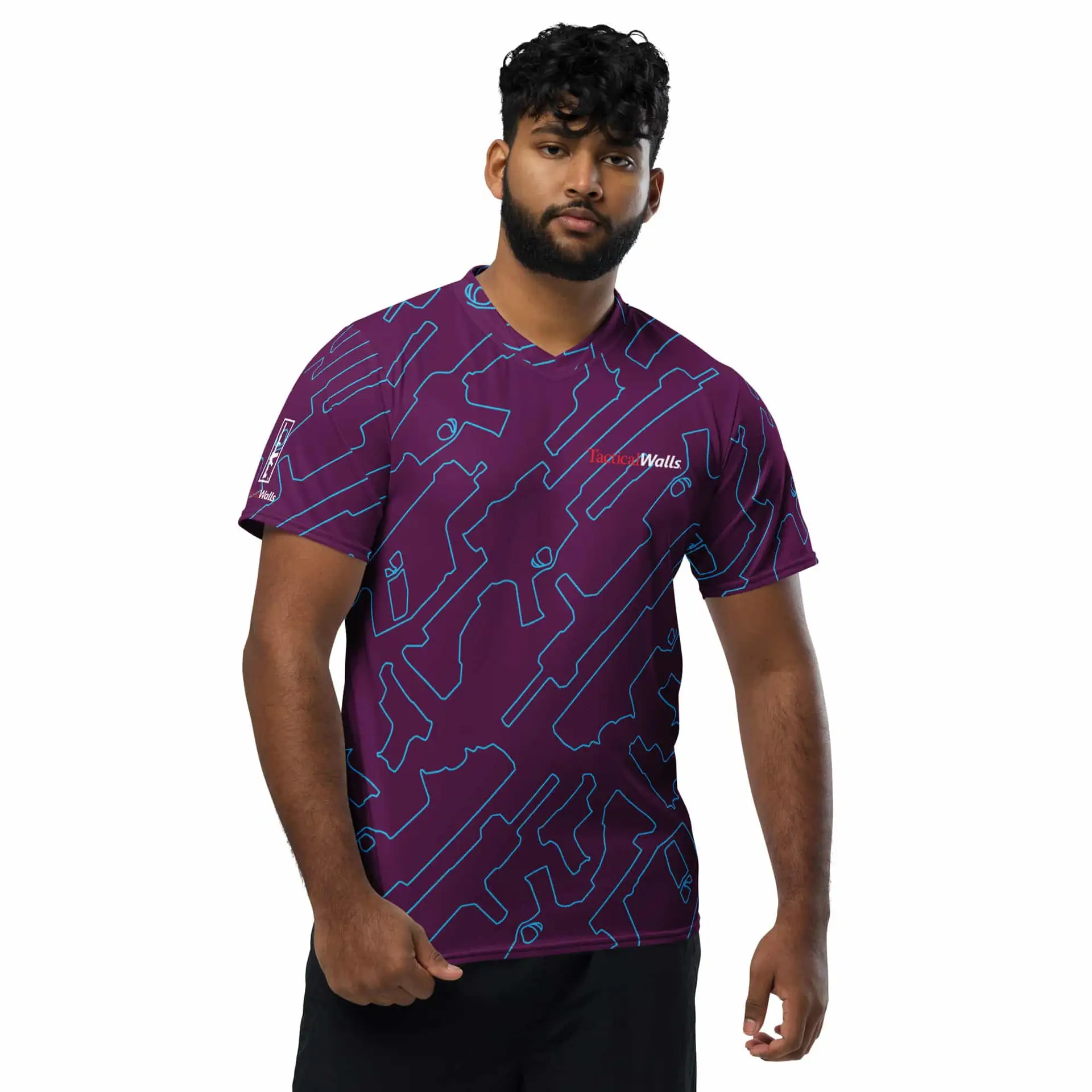 Royal tactical jersey with front graphic design