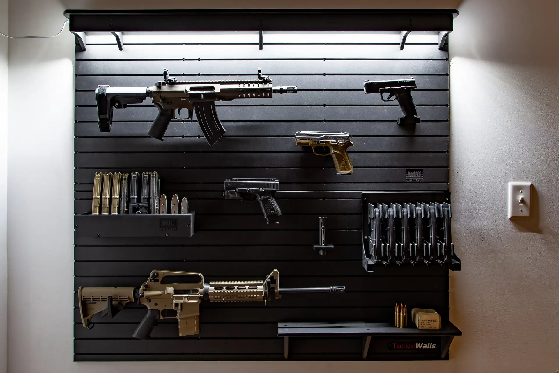 ModWall Light Shelf modwall light shelf for firearm and gun storage
