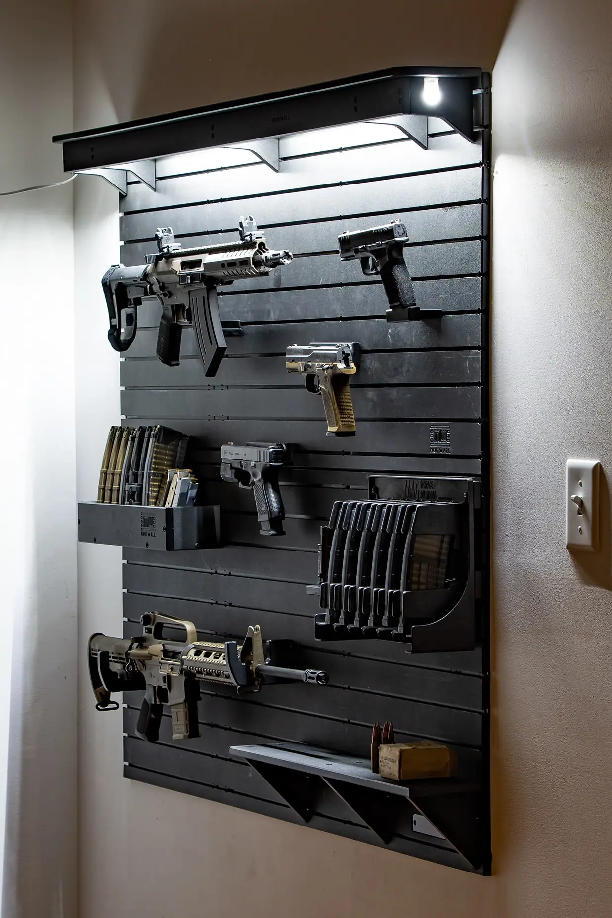 ModWall Light Shelf modwall light shelf for firearm and gun storage