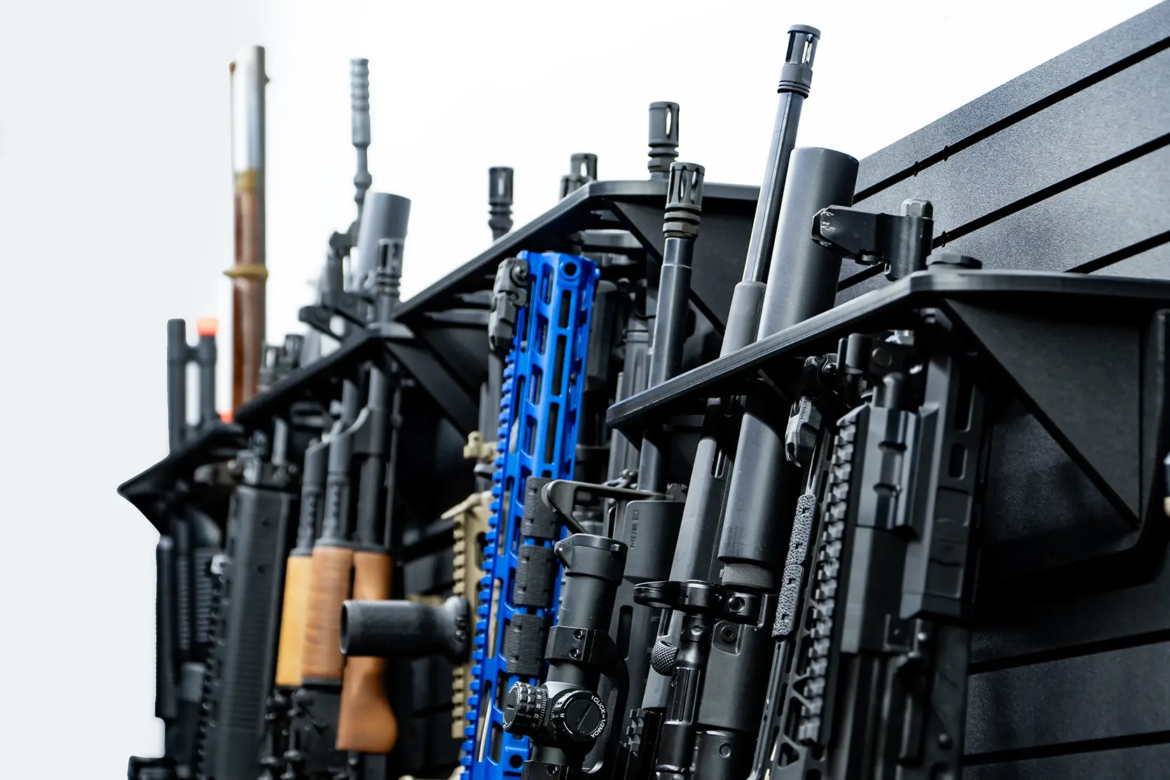 ModWall Vertical Six Rifle Rack Tactical Wall Display Package