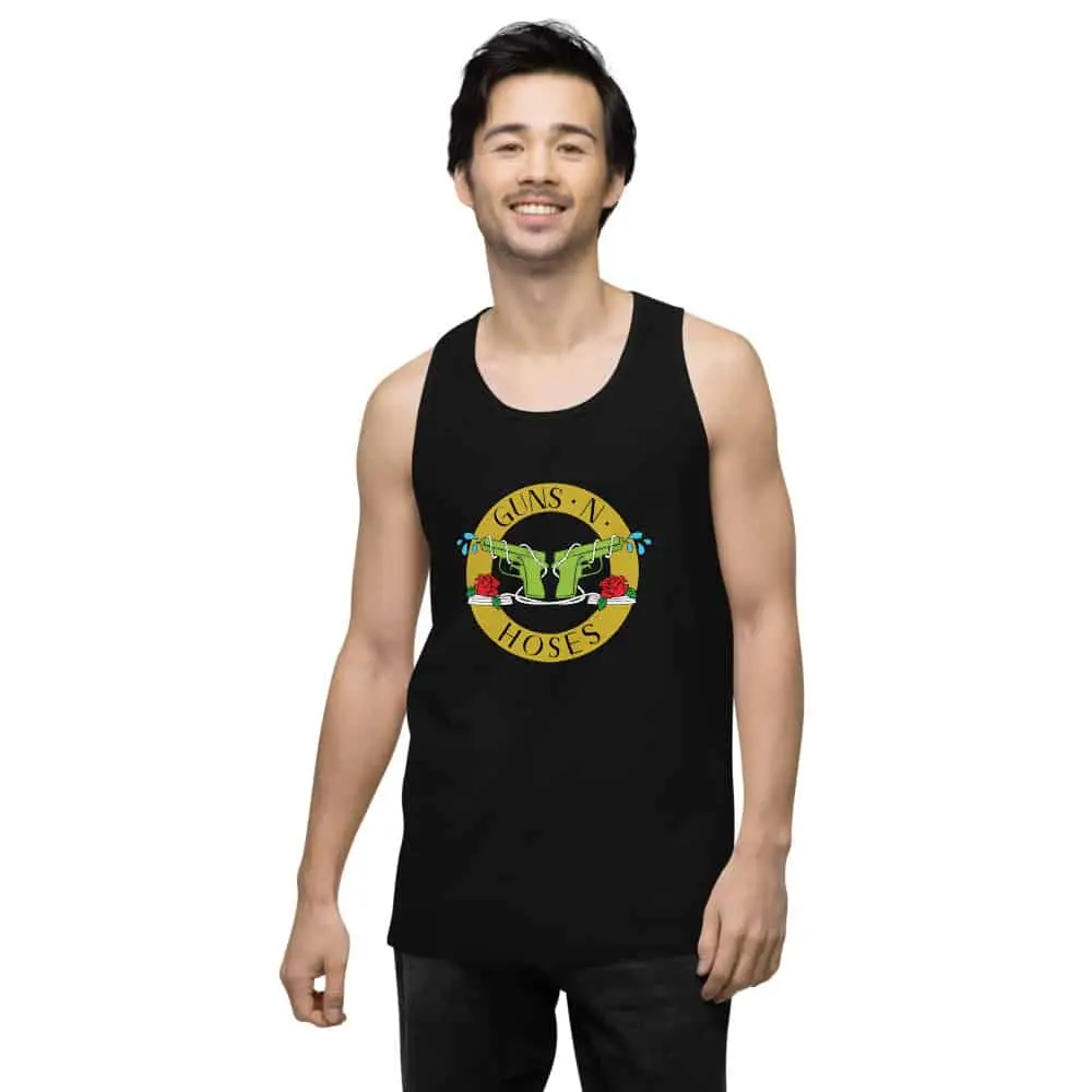 model wearin a guns n hoses tank top