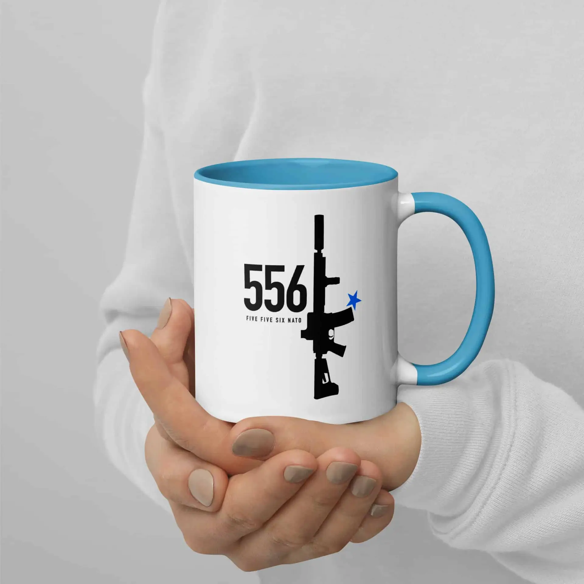 556 Nato Mug 556 Nato Mug shown from the front with the printed design visible