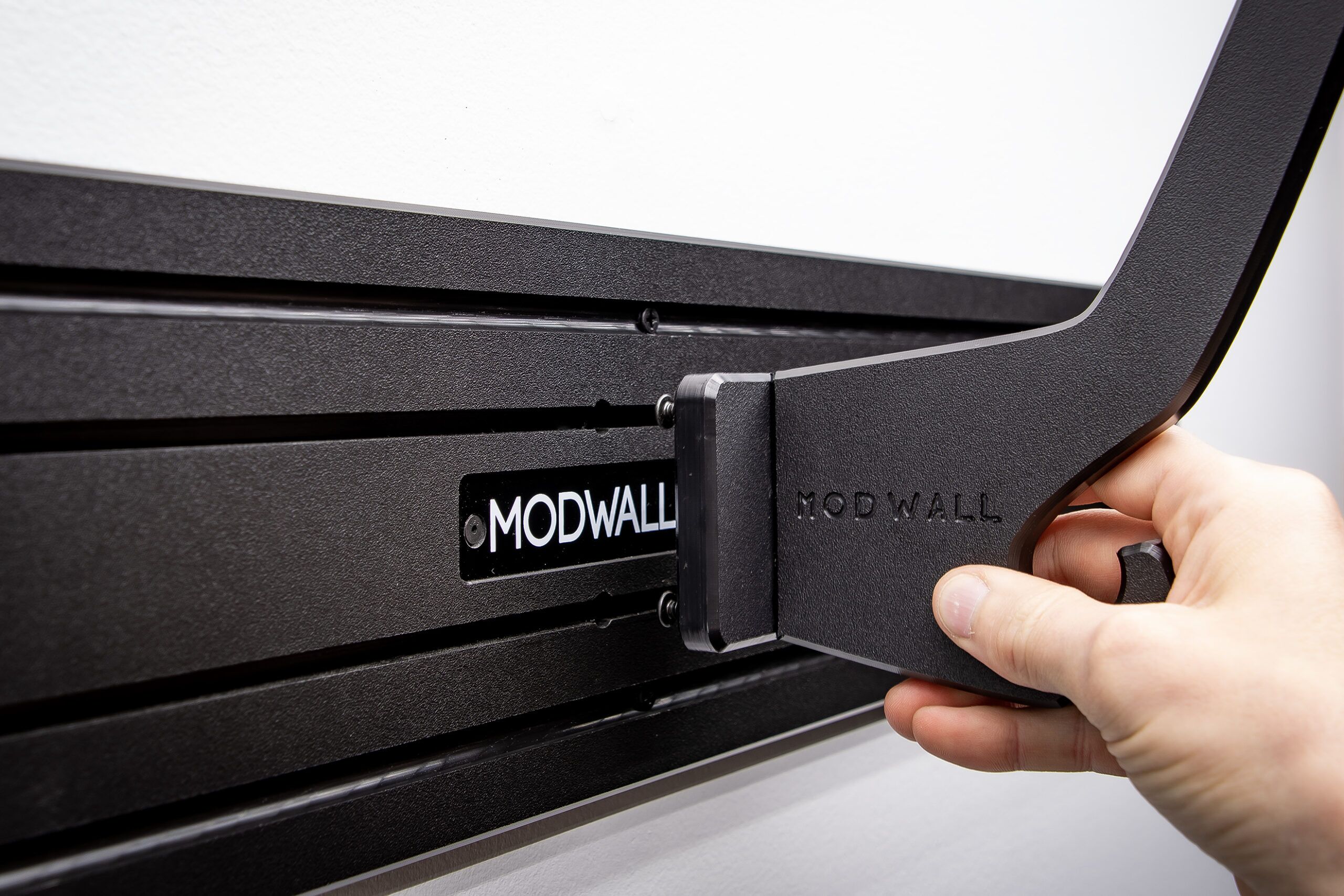 MidMod Panel Closeup of slotted panel pattern with accessory hanger
