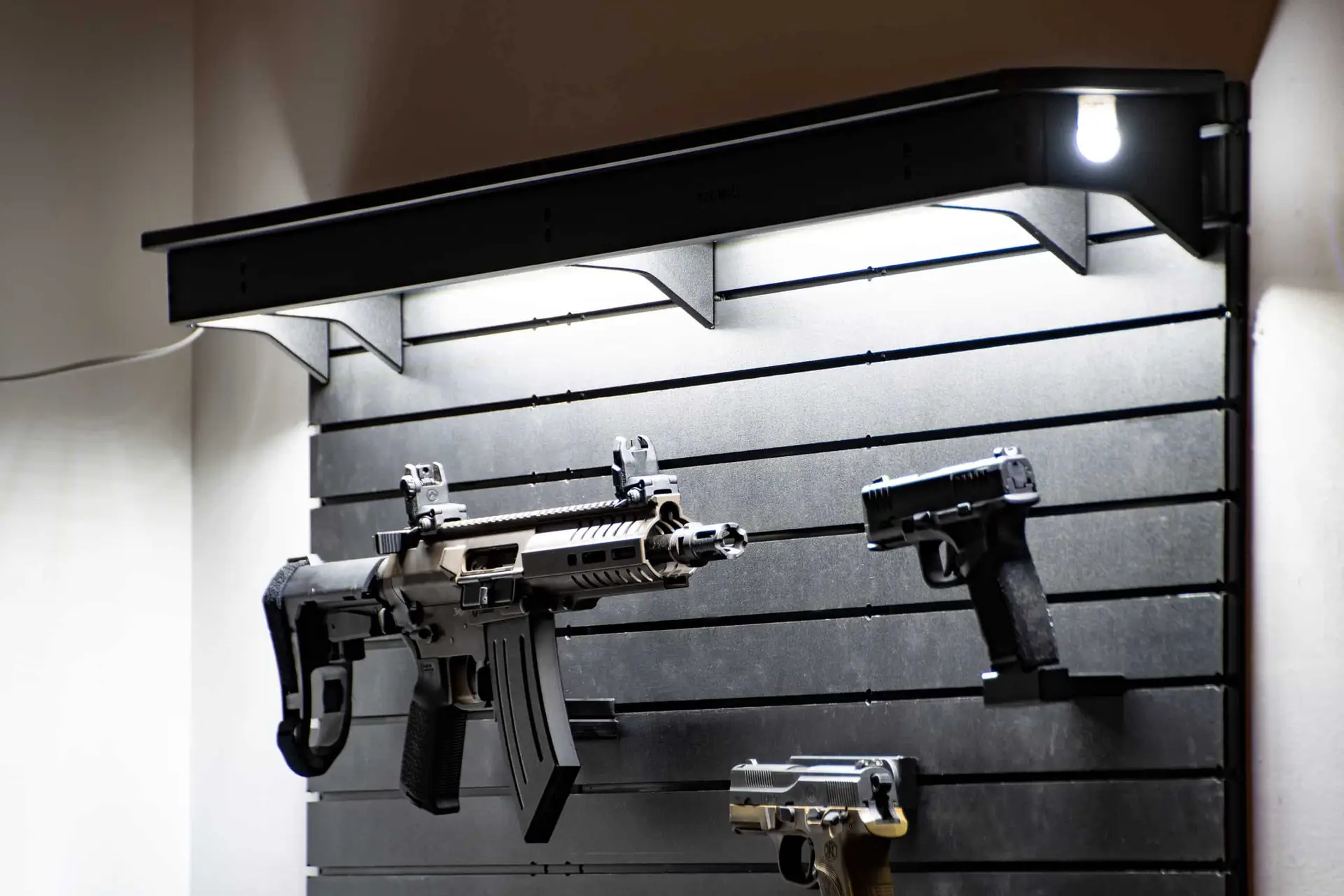 ModWall Light Shelf modwall light shelf for firearm and gun storage