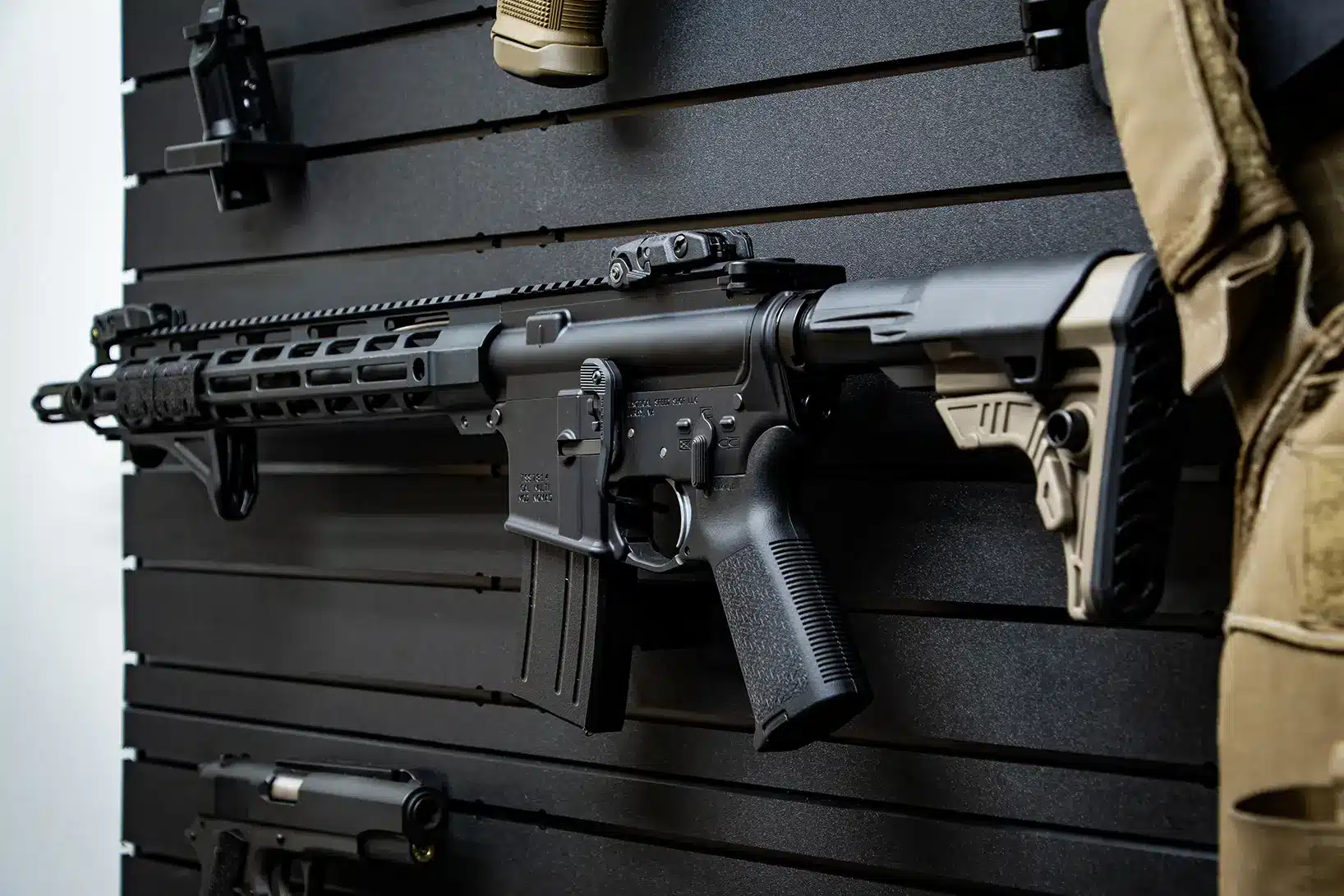 ModWall Patriot Pack Modular gun wall setup with modwall patriot pack accessories