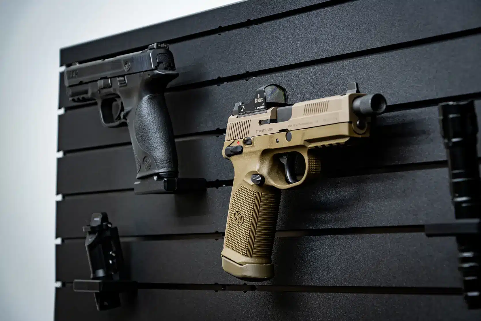 ModWall Patriot Pack Modular gun wall setup with modwall patriot pack accessories