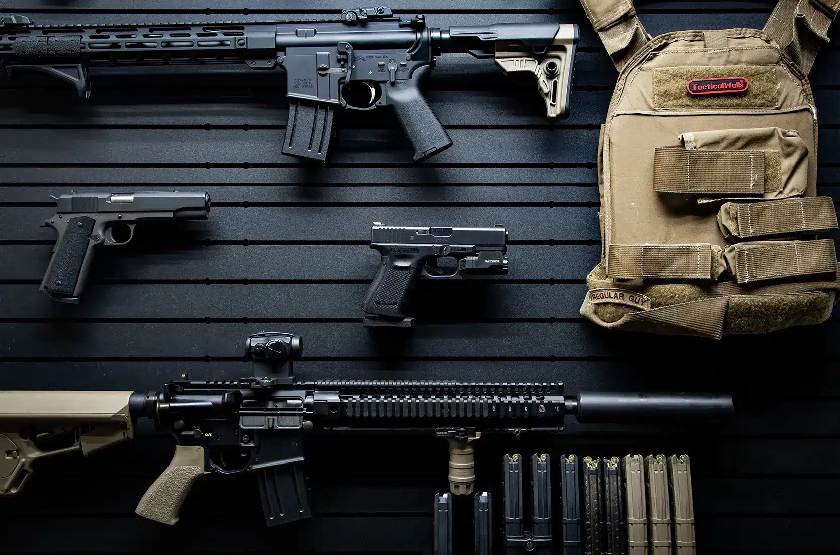 ModWall Patriot Pack Modwall patriot pack system with panels and mounted firearms