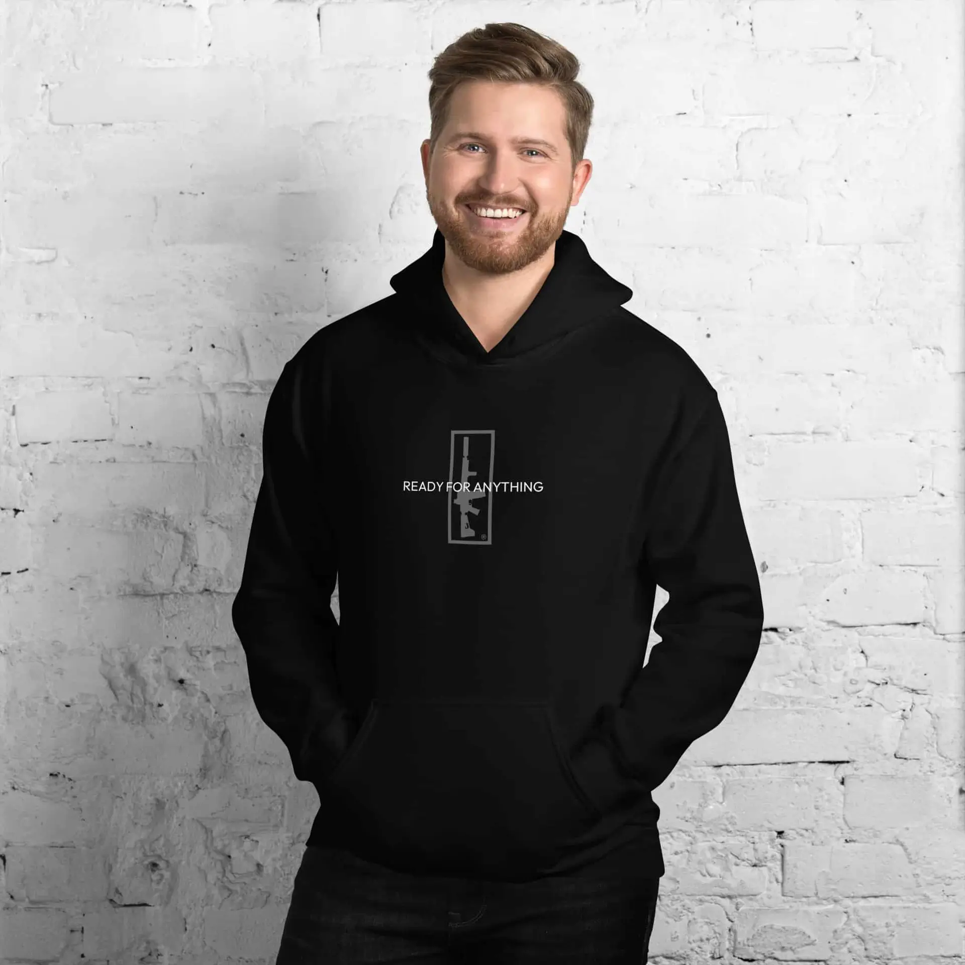 Ready for anything hoodie with front graphic