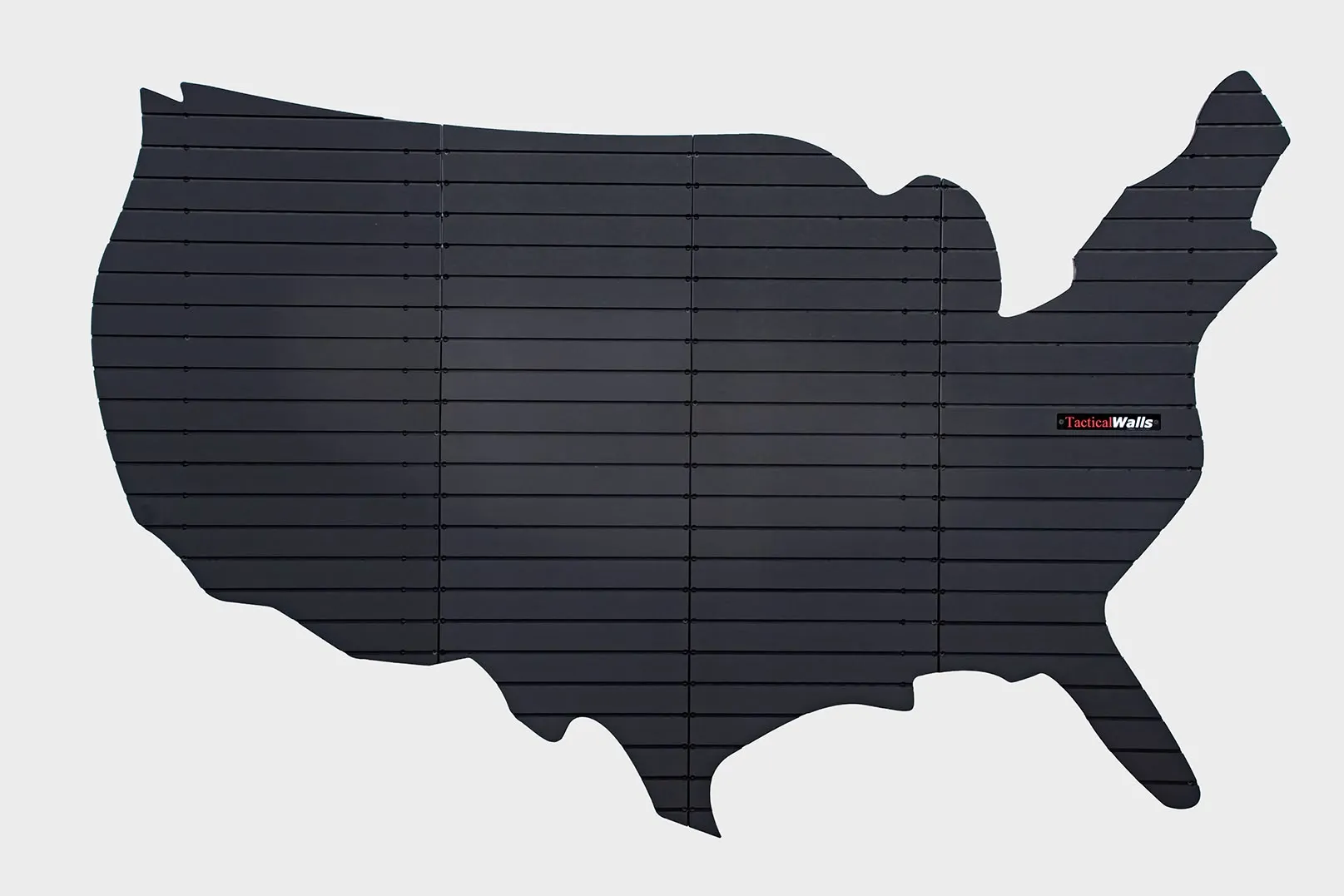 United States of Awesome ModWall Panels USA gun wall panels assembled to form the United States shape