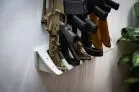 ModWall Grey Vertical Six Rifle Rack 6 Rifles Gun Rack Wall
