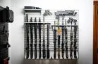 ModWall Grey Flat Shelves Grey Vertical Six Rifle Rack