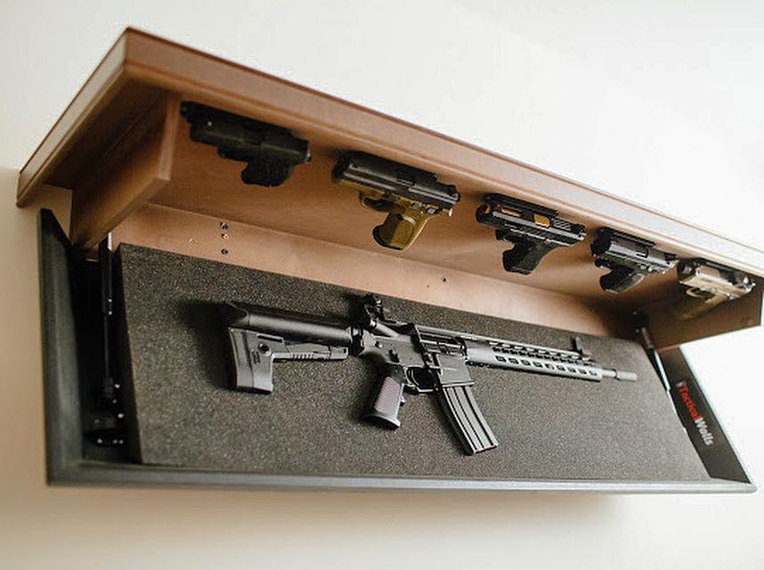 1242 Top Locking Concealment Shelf Hidden Gun Shelf Tactical Walls