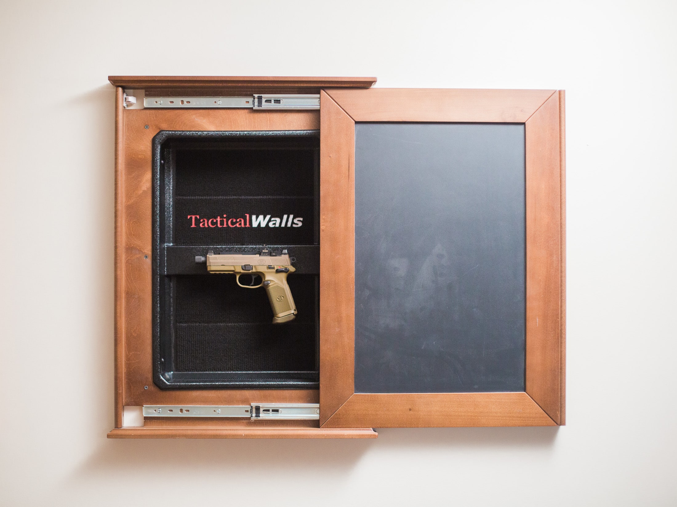 Floating Shelf With Hidden Gun Storage and Personalized Key, 23 Inch Shelf  With Hidden Compartment, Rustic Gun Concealment Furniture 
