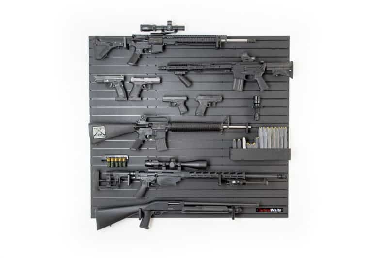 Tactical Wall Mount for Rifle with 2 PMAG magazine holder combo 