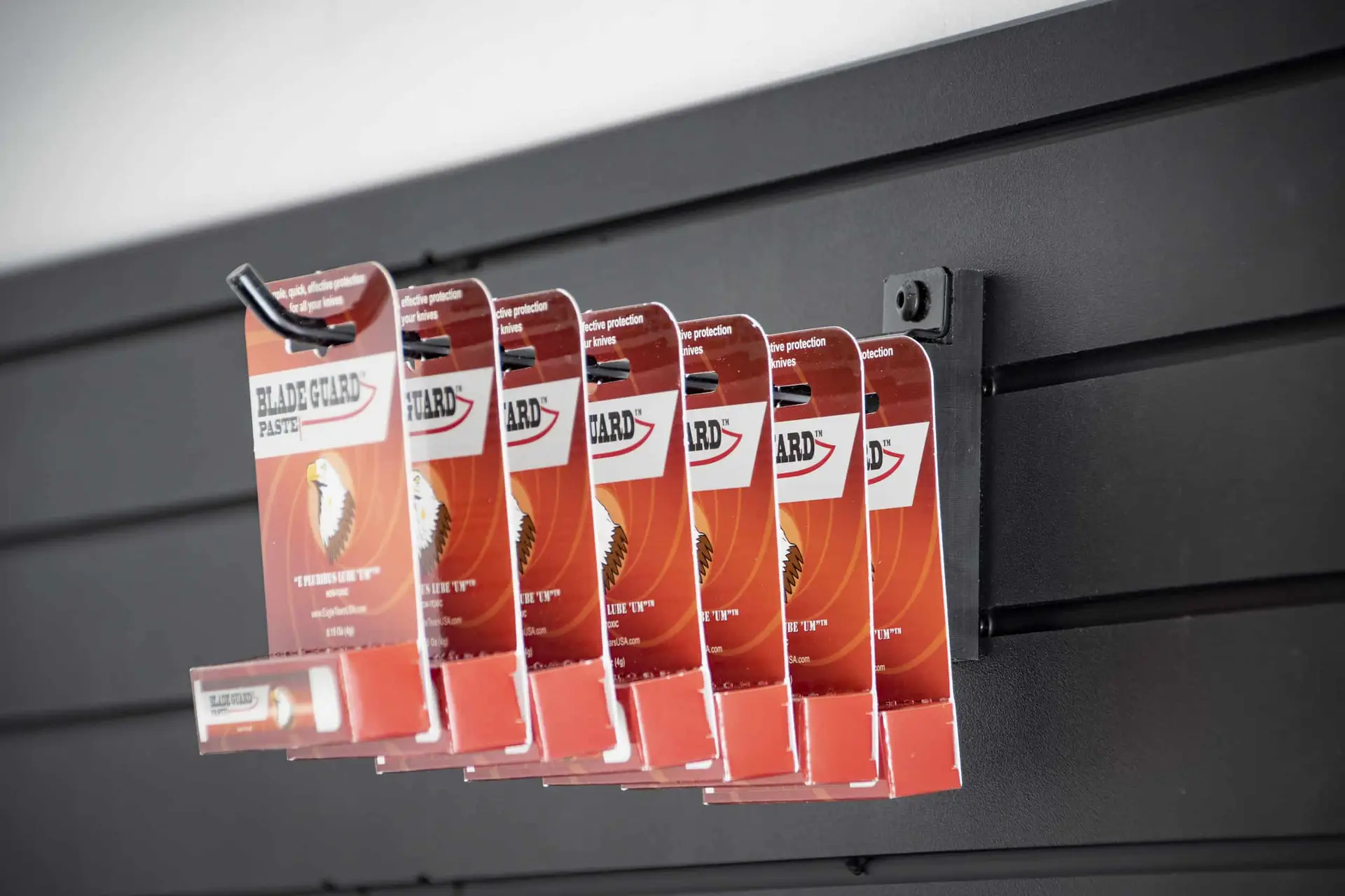 Modwall accessory hooks displayed on a ModWall panel