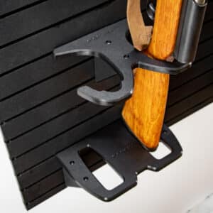 firearm and gun rack hanger for modwall. Pistols, handguns, and revolvers.