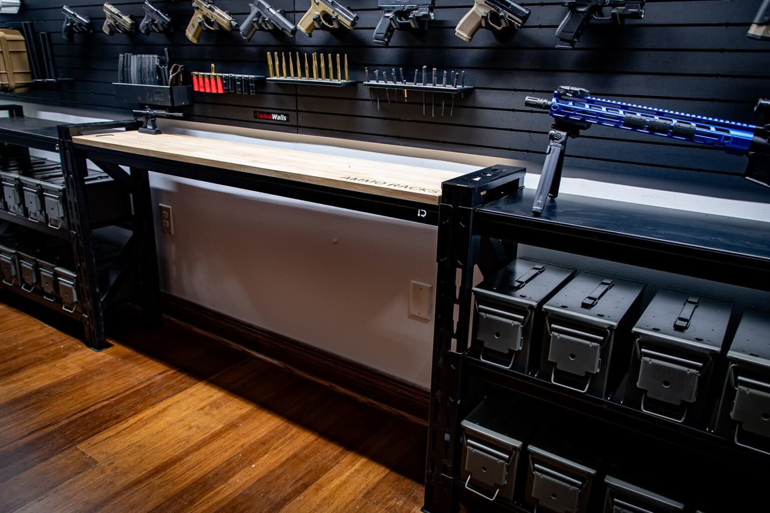 Bench Bullet Rack Wooden Gunsmithing Bench 60″ | Ammo-Racks System