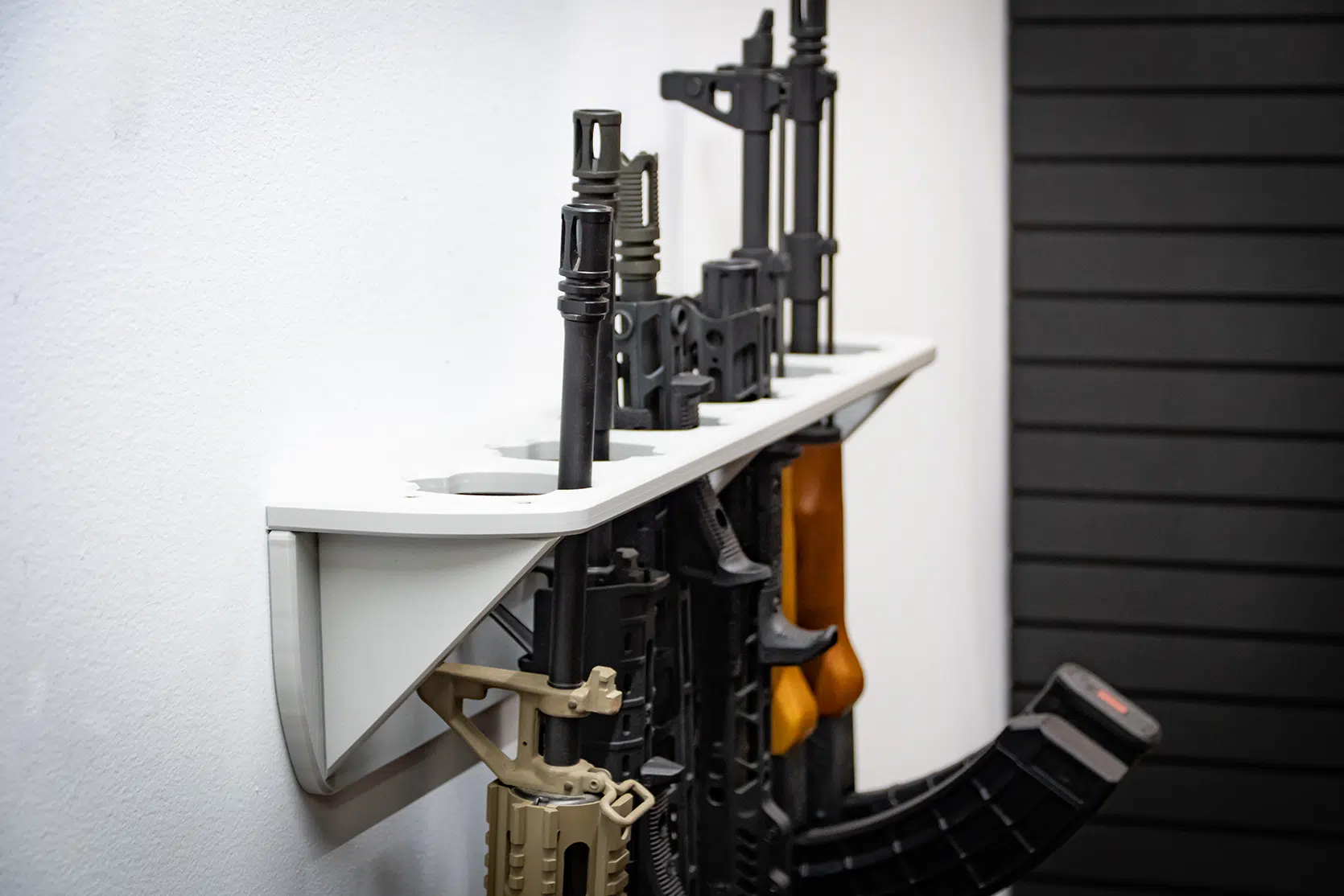 ModWall Grey Vertical Six Rifle Rack 6 Rifles Gun Rack Wall