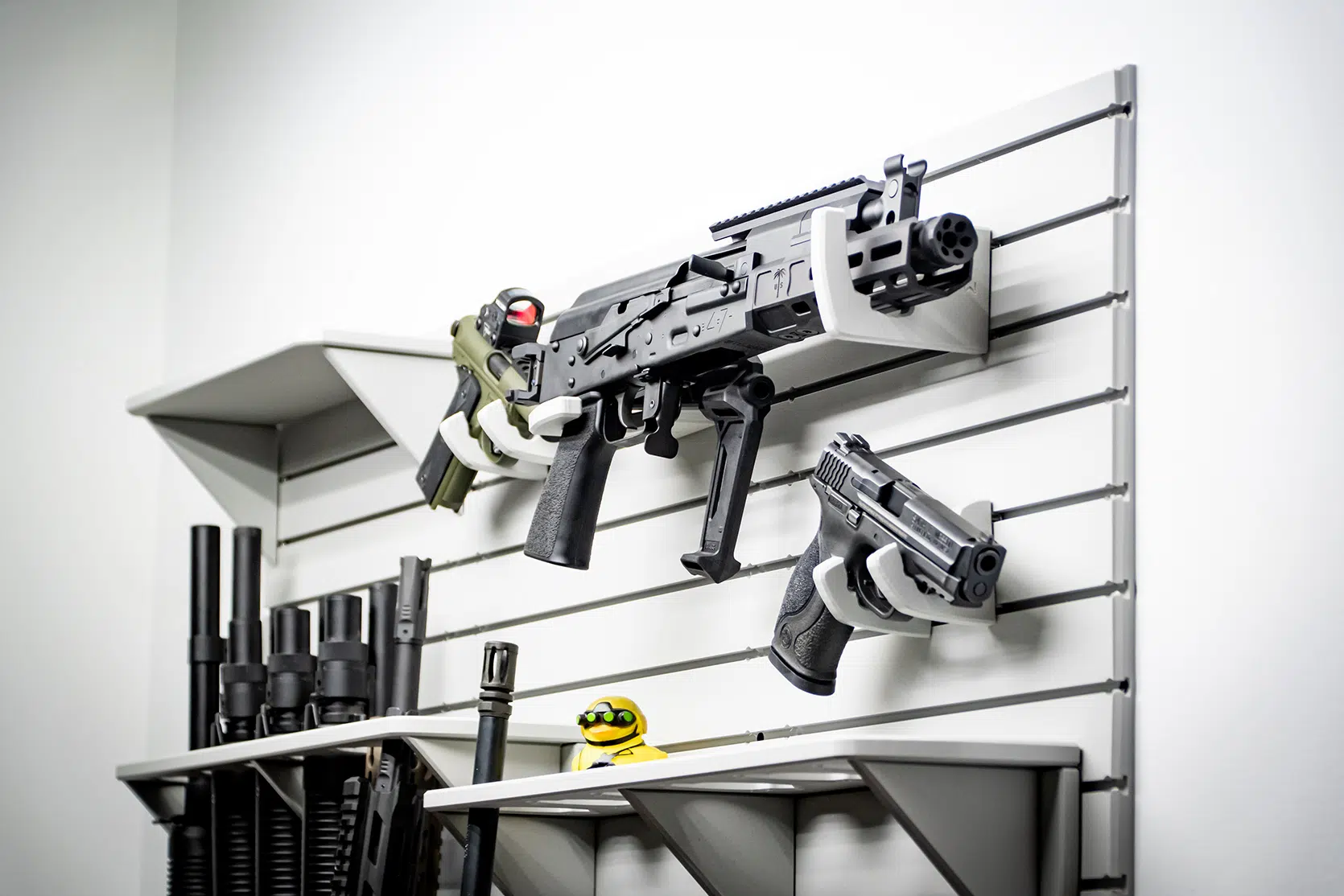 ModWall Grey Handgun Rack Grey Horizontal Rack