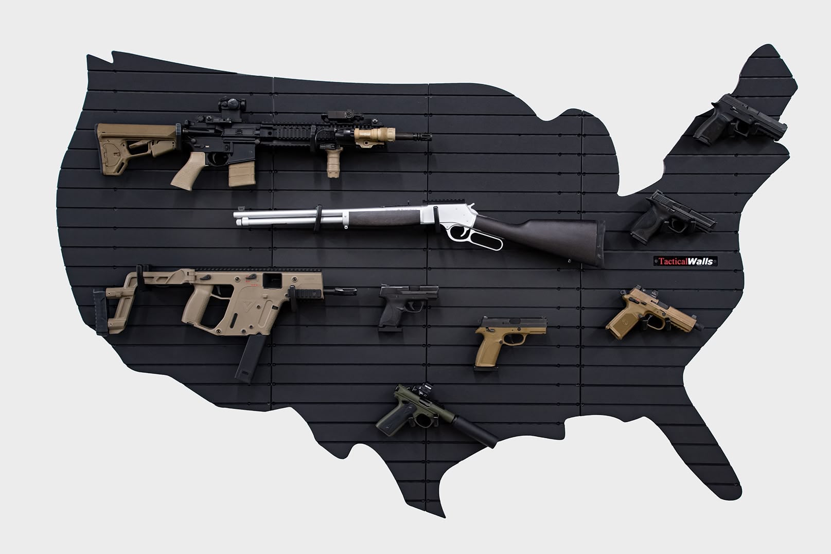 United States of Awesome ModWall Panels USA-shaped gun wall panel