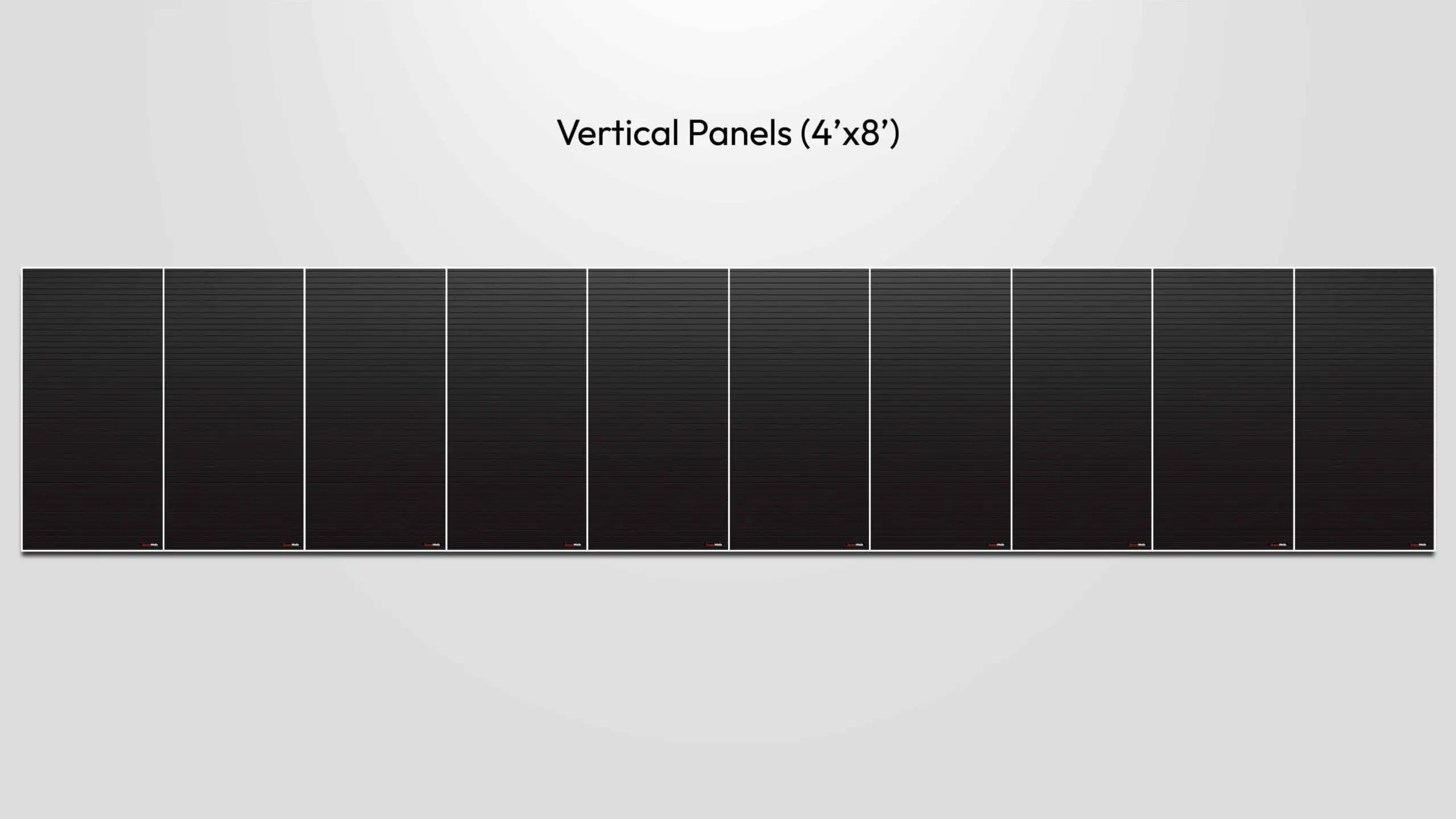 ModWall Gun Vault Package A full view of the vertical panel option, spanning 40 feet in width and 8 feet in height.