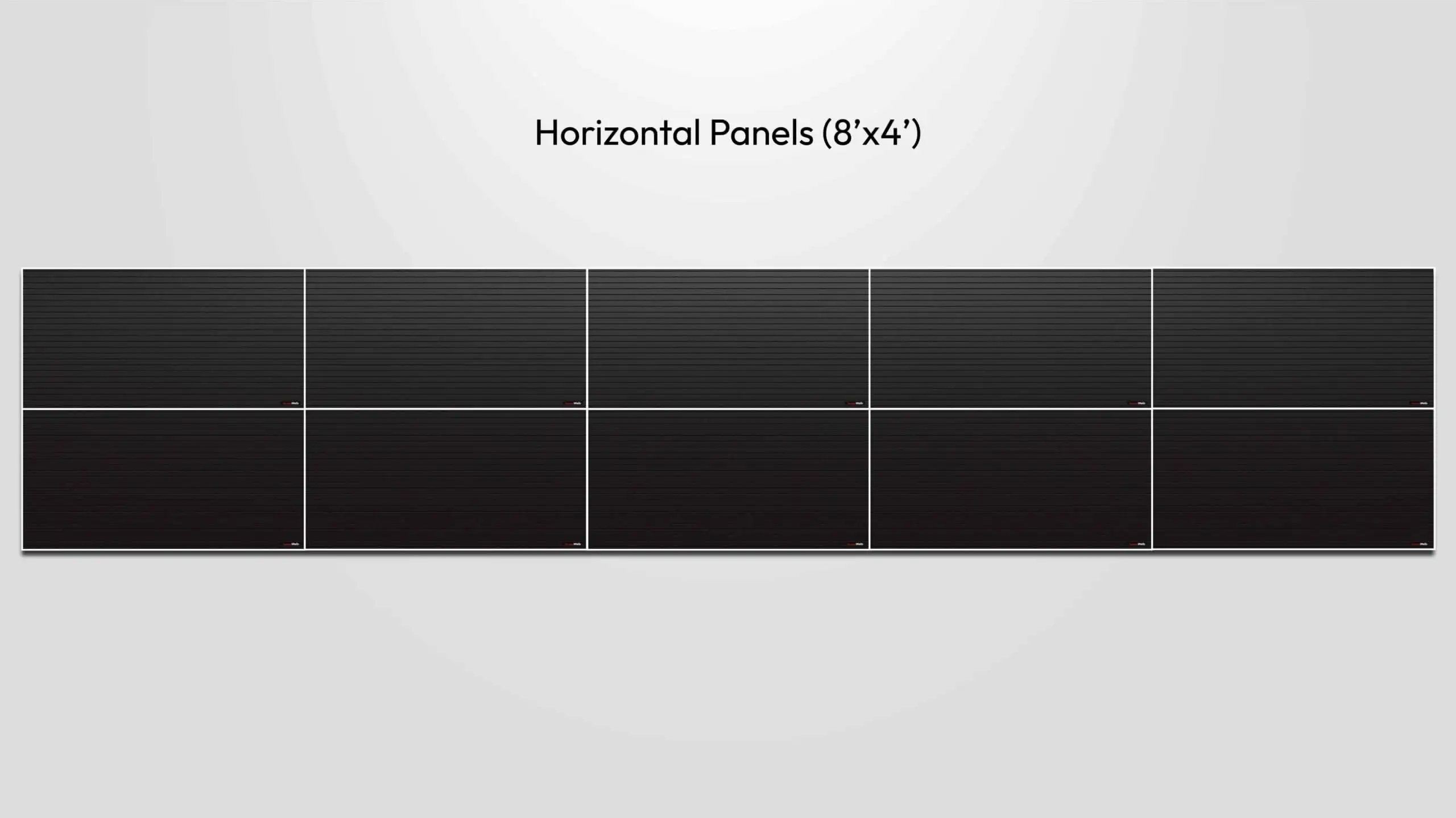 ModWall Gun Vault Package A full view of the horizontal panel option, spanning 40 feet in width and 8 feet in height.